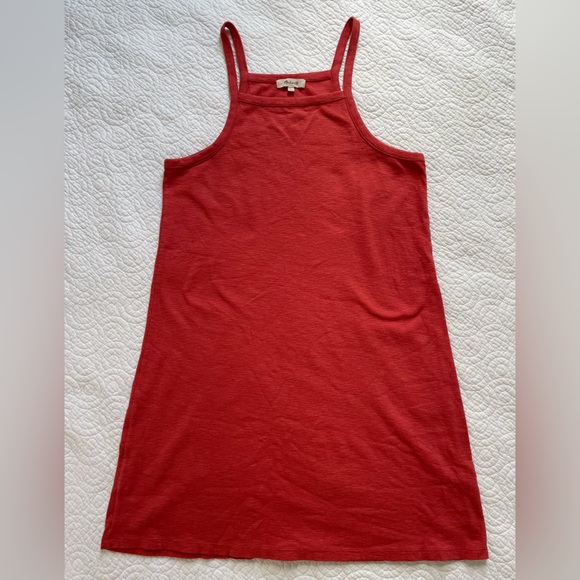 Madewell Supima Strapy Mini Dress in warm red - Picture 2 of 8